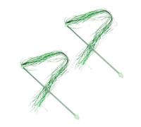 MLEJICLZD 2-piece set of colorful tassel cat funny sticks retractable interactive baubles - multiple replacement heads feather bell(2pcs Green)