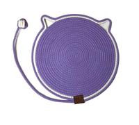MLEJICLZD Cat scratching pad bauble ball two-in-one cotton rope woven cat sleeping mat scratch-reject wear-reject washable(Purple,42cm)