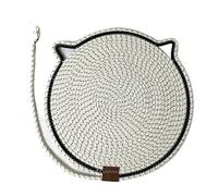 MLEJICLZD Cat scratching pad bauble ball two-in-one cotton rope woven cat sleeping mat scratch-reject wear-reject washable(White,50cm)