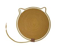 MLEJICLZD Cat scratching pad bauble ball two-in-one cotton rope woven cat sleeping mat scratch-reject wear-reject washable(Brown,42cm)