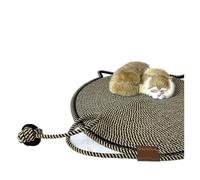MLEJICLZD Cat scratching pad bauble ball two-in-one cotton rope woven cat sleeping mat scratch-reject wear-reject washable(Black,50cm)