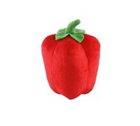 MLEJICLZD Colorful, bauble, bite-resistant pet baubles; fun and realistic vegetable soft and interactive plush various styles of fruit(Red bell pepper 13cm)