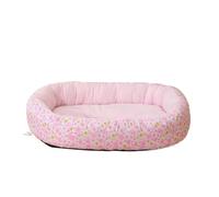 MLEJICLZD Floral Pattern Pet Bed Four Colors Available Multi-Purpose Mat for Small Dogs and Cats - Sofa Dog for French Bulldog(Pink,L)