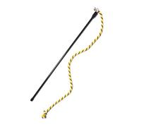 MLEJICLZD Long ribbon interactive cat wand bauble retractable elastic - colorful feather bell fun play suitable for home exercise(Yellow Rope)