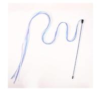 MLEJICLZD Long ribbon interactive cat wand bauble retractable elastic - colorful feather bell fun play suitable for home exercise(Purple Ribbon)