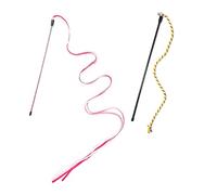 MLEJICLZD Long ribbon interactive cat wand bauble retractable elastic - colorful feather bell fun play suitable for home exercise(2pcs B)