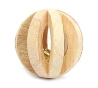 MLEJICLZD Natural pine wood rabbit roller chewing bauble guinea pig hamster molar wheelbarrow bell - small animal interactive(02)