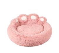 MLEJICLZD Pet winter warm plush bed removable and washable kennel and cat nest mat-thick cushion core for small and medium-sized dogs(Pink,60CM)