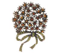 MLEPUS Rhinestone Bow Purple Lilac floral Brooches for Women Vintage Plant Hydrangea Bouquet Brooch Lapel Pin Elegant Dress Accessories Anniversary Wedding Holiday Jewelry