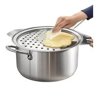 Mlesi Premium Grade Stainless Steel Spaetzle Maker with plastic Scraper, Spaetzle Press For Traditional German Dumplings & Egg Noodles, Round Spaghetti Strainer, Easy to clean, Dishwasher-Safe