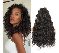 MLETUILPS Pre Looped Ocean Wave Crochet Hair 8 Packs Boho Curly Crochet Hair Short Ocean Braids Pre Twisted Synthetic Deep Wavy Crochet Braids for Women (4#, 14 inch)