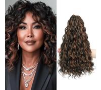MLETUILPS Pre Looped Ocean Wave Crochet Hair 8 Packs Boho Curly Crochet Hair Short Ocean Braids Pre Twisted Synthetic Deep Wavy Crochet Braids for Women (1BH30#, 14 inch)