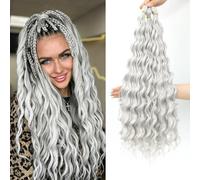 MLETULIPS Curly Crochet Braiding Hair Extensions Deep Wave Braiding Hair Ocean Wave Crochet Hair Soft Synthetic Bohemian Curly Water Wave Crochet Braids for Women (56C#, 18 inch/3 pack)