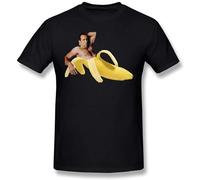 MLG T Shirt Nicolas Cage in A Banana Yellow T-Shirt Short Sleeve Summer Tee Shirt Fun Graphic 100% Cotton Mens Tshirt Black S