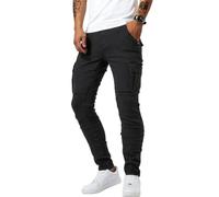 MLGBNM Urbanelite Cargo Jeans,Men's Casual Slim Fit Stretch Denim Pants with Cargo Pockets,Hip Hop Work Pants (Black,2XL)