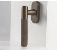 MLGFS Window Handles, Solid Brass and Aluminium Alloy knurled Casement Window Handle with Locking Mechanism(Antique Bronze,Right)
