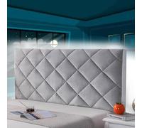 mlhk Padded Headboard Cover for Metal Bed, Double Bed 150cm, Grey