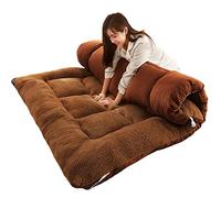 MLHK Mattresses Futon Thicken Futon Floor Mattress Soft Folding Portable Mattress Double Single Japanese Futons, Japanese Tatami Roll Mat Foldable Queen Mattress,Brown-90 * 200cm
