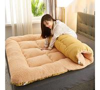 MLHK Mattresses Futon Thicken Futon Floor Mattress Soft Folding Portable Mattress Double Single Japanese Futons, Japanese Tatami Roll Mat Foldable Queen Mattress,Lightcoffeecolor-180 * 200cm