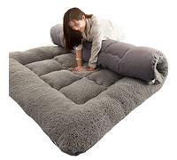 MLHK Thicken Futon Floor Mattress - Soft Folding Portable Japanese Tatami Roll Mat, Double Single Queen Size, Gray-180 * 220cm