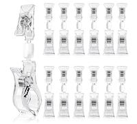 Mlici 20 Pieces Double Sided Sign Clip, Clear Retail Merchandising Signs Display Tags, Plastic Sign Holder Rotatable Pop Clip-on Promotion Clips Stand for Label, Basket, Business Cards