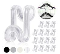 Mlici 70 Pack Transparent Velvet Hanger Cascading Hooks, Space Saving, Strong Load-Bearing, Suitable for All Hangers, Polypropylene, Clear