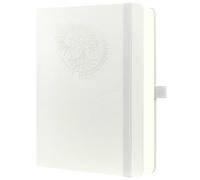 Mlife A4 Notebook with Tree of Life Design - 360 Pages, 100g Paper, PU Cover, Elastic Band, Pen Holder, 3 Bookmarks - Ideal for Work, Study & Gift (White)