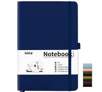 Mlife A5 Notebook-Lined Journal Notebooks with 200 Pages,100 Gsm Thick Paper,PU Hard Cover Notepad with Inside Pocket for Writing,Notepad,Journals for Women Men School Office- Blue