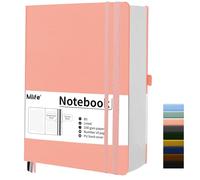 Mlife B5 Lined Notebook,Thick Journal-360 Numbered Pages Writing Journal with 100g/M² Inkproof Paper, PU Cover Journal Notebook with 5 Free Sticky Notes,A4 Notebook Hardback for School Office-Pink
