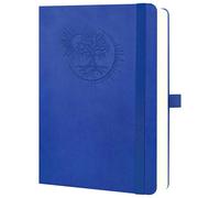 Mlife B5 Notebook with Tree of Life Design - 300 Pages, 100g Paper, PU Cover, Elastic Band, Pen Holder, 3 Bookmarks - Ideal for Work, Study & Gift (Blue)