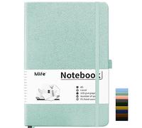 Mlife Notebook A5 Lined,Notebooks with 200 Pages,100 Gsm Thick Paper,Pu Hard Cover Notepad With Inside Pocket,Elastic Banded,Lined Journal for Office School Home Business Writing(Orchid green)