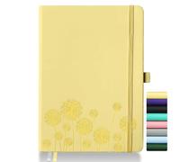 Mlife Notebook Journal for Women,A5 Hardcover Leather Journaling Notebooks for Work,200 Pages Travel Journal for Women Men with Pen Holder and Ribbon,5.78"×8.34"(Yellow)