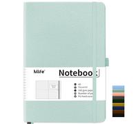 Mlife Squared Notebook A5,Journal Notebooks With 200 Pages,100gsm No Bleed Grid Notebook Pages,PU Hard Cover,Graph Paper Notebook for Graphing Notes Math,Notepad for Women Men School-Orchid Green