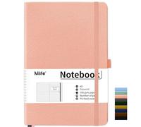 Mlife Squared Notebook A5,Journal With 200 Pages,100gsm No Bleed Grid Pages,PU Hard Cover,Graph Paper Notebook for Graphing Notes Math,Notepad for Women Men School Office-Pink