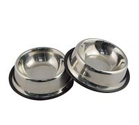 MLife Stainless Steel Dog Bowl with Rubber Base for Small and Medium Dogs, Pets Feeder Bowl and Water Bowl Perfect Choice (set of 2) (S)