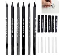 Mlifleue 18 Pack Charcoal Drawing Set, 6 All Charcoal Pencils (HB 2B 4B 6B 8B EE), 12 Graphite Stick- Soft/Medium/Hard for Drawing, Charcoal Art, DIY Crafts, Beginners & Professionals