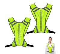 Mlifleue 2 Pack Hi Vis Running Vest, Adjustable Reflective Running Gear with Phone Pocket, Unisex Adjustable Breathable Reflectors Clothing, Perfect for Cycling Jogging at Night