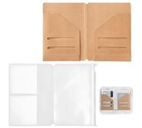 Mlifleue 2 PCS Zipper Case and Kraft Card Holder Passport Cover, Travelers Accessories Refillable Travelers Notebooks Organizers for Wallet Credit Holder Pouch Passport Size 19x13cm