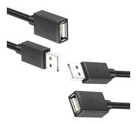 Mlifleue 2M USB Extension Cables, USB Male to Female Extension Cable, 480Mbps Data Transfer Lead, Suitable for Keyboards/Mice/Cameras/Printers/Wireless Network Cards (2 PCS-Black)