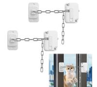 Mlifleue 2PCS Window Locks Child Safety, Adjustable Window Restrictors for Upvc for Child Pets Safety, Door Lock Without Drilling with Stainless Chain for Metal, Wooden, Sliding Window