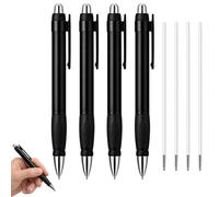 Mlifleue 4PCS Easy Grip Pens with 4 Refills, Arthritis Pen 1.0mm Retractable Chunky Pens for Elderly Jumbo Weighted Pen Wide Barrel Comfort Writing Pencil for School Office Adults