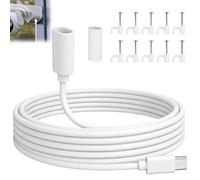 Mlifleue 6M USB C Extension Cable for Ring Solar Panel, USB C Male to Female Extender Cord with 6 Clips & 1 Waterproof Case, Fits Ring Solar Panel USBC DC3.5, Pan-Tilt Indoor Outdoor Security Cameras