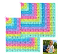 Mlifleue Multiplication Tables for Kids, Silicone Times Tables Poster, Macaron Color Multiplication Table Pop It, Times Tables Game, Maths Fidget Stress and Anxiety Relief Appliance(12x12 & 12+12)