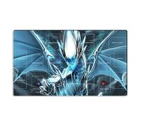 Mlikemat New Playmat Blue-Eyes White Dragon OCG TCG Mat Game Play Mat with Zones + Free Bag