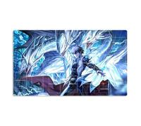Mlikemat New Playmat Kaiba Seto Blue-Eyes White Dragon Mouse Pad TCG CCG Trading Card Game Mat + Free Bag (ZD039-28)