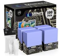 Mlikero 200 Pcs Cards Sleeves, 3" x 4" Inches Hard Plastic Card Sleeves, Premium Trading Cards Sleeves Fit for MTG, Football, Sports Cards (100 Hard Card Sleeves + 100 Clear Sleeves)