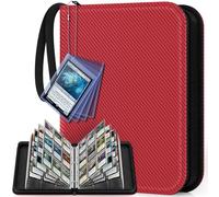 Mlikero 9 Pockets Trading Card Binder, 720 Pockets Trading Card Albums with Sleeves, Card Organiser Card Folder Fit for MTG and TCG Football Sports Cards (Red)