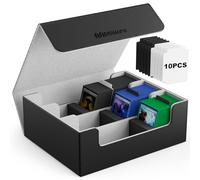 Mlikero Card Deck Case for Trading Cards 1800+, Leather Magnetic Closure Commander Storage Box Magic Card Protectors Fit for YuGiOh, MTG and Sport Cards
