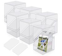 Mlikero Card Deck Cases, 6 Pack Acrylic Card Box for Trading Cards,Sturdy Card Storage Boxes Holding 100+ Sleeved Cards with 6 Dividers, Baseball Cards, and Sport Cards