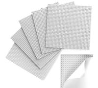 Mlikero Classic Baseplates, Peel and Stick Base Plates for Building Bricks, Compatible with Major Brands, Self-Adhersive Base for Bricks 10" x 10", 6 Pack Grey
